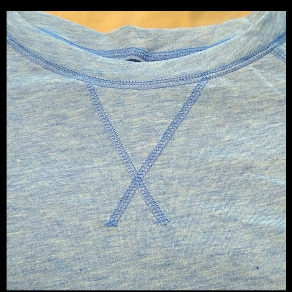 Merona Women's Top Crewneck Short  Sleeve Blue  Size  2X  24" PTP 28" NEW